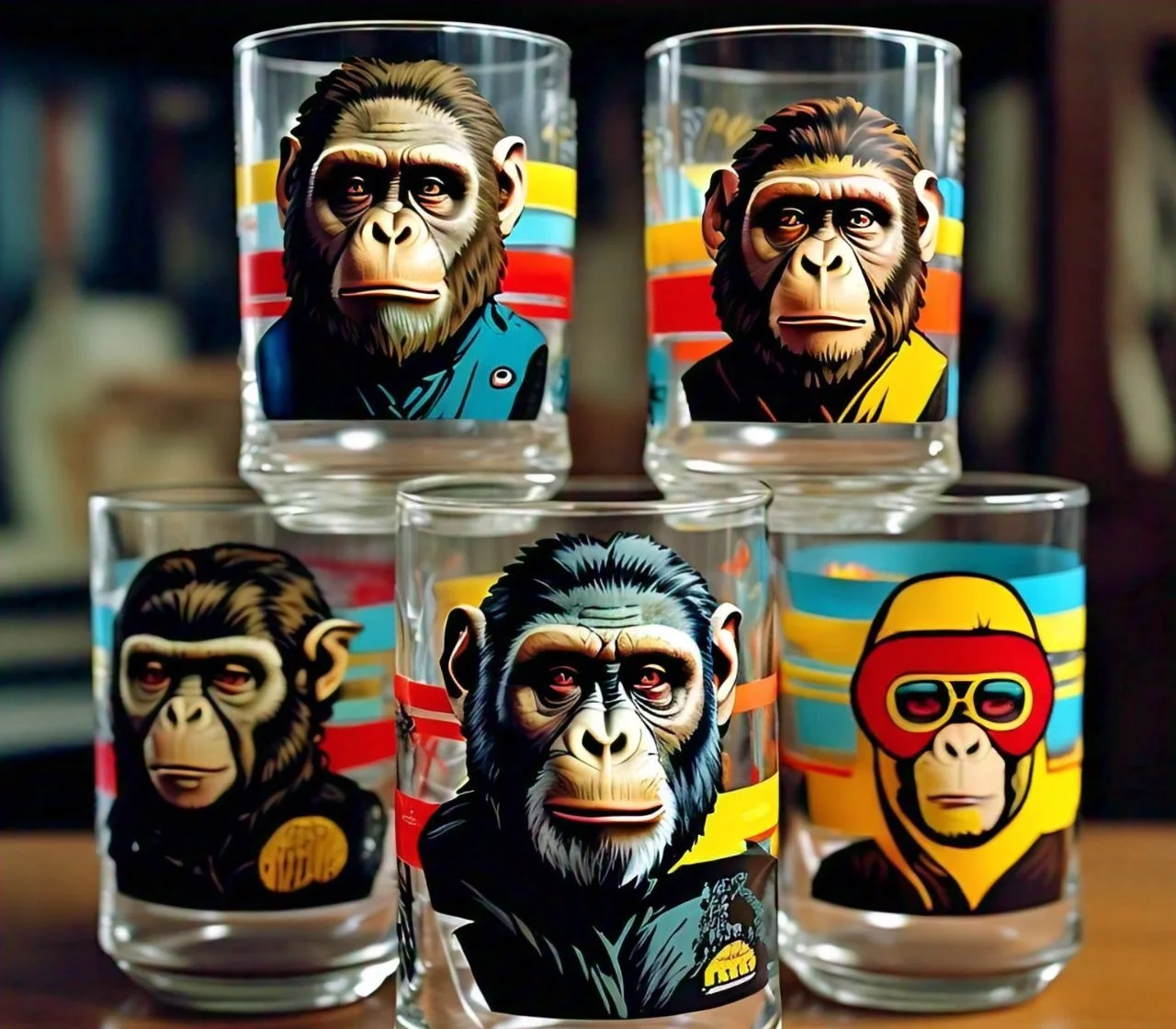 Charm of Planet of the Apes Drinking Glasses 1970s